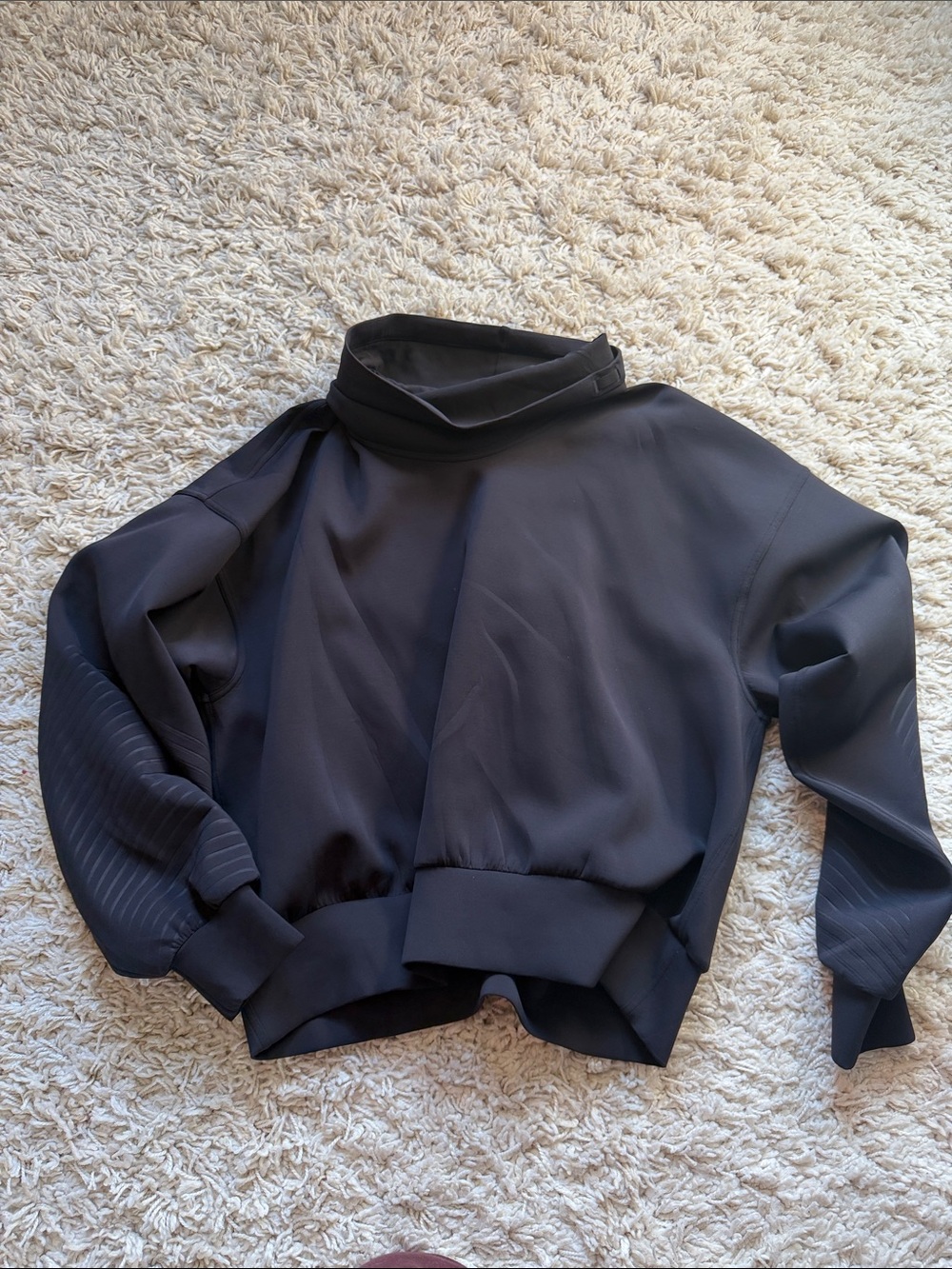 lululemon athletica Black Cropped Funnel-Neck Sweatshirt